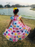Mexican Chiapaneca Dress for Girls White - Cielito Lindo