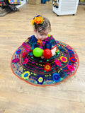 Mexican Chiapaneca Dress for Girls Black - Cielito Lindo