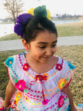 Mexican Chiapaneca Dress for Girls White - Cielito Lindo