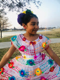 Mexican Chiapaneca Dress for Girls White - Cielito Lindo