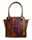 Carmina Leather Embroidered Handbag