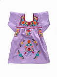 Mexican Puebla Dress for Girls Lilac