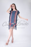 Handmade Loom Huipil Dress Black Blue