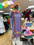 Handmade Loom Huipil Dress Pink Blue