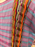 Handmade Loom Huipil Dress Pink Blue