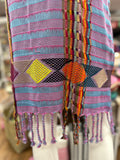 Handmade Loom Huipil Dress Pink Blue
