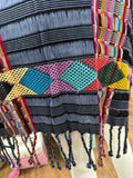 Handmade Loom Huipil Dress Black Blue