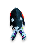 Handmade Mexican Plush Dog Embroidered Skeleton - Day of the dead wool felt puppy