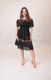 Dress One Size Mexican Campesina Dress Black