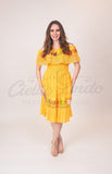 Mexican Campesina Midi Dress - Cielito Lindo