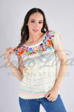 Mexican Oaxaca Cream Blouse - Cielito Lindo