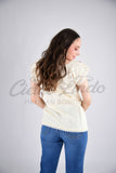 Mexican Oaxaca Cream Blouse - Cielito Lindo