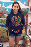 Winter Black / Puebla / Small Puebla Embroidered Hoodie Black
