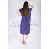 Mexican Huipil Kaftan Dress Purple