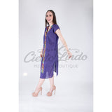 Mexican Huipil Kaftan Dress Purple