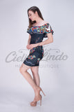Mexican Floral Printed Bodycon Dress Chula - Cielito Lindo