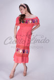 Off the Shoulder Victoria Dress Coral - Cielito Lindo