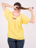 Mexican Tehuacan Full Blouse Mango Yellow - Cielito Lindo