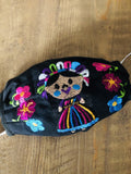 Accsessories Black with Blue Dress Mexican Doll Black Face Mask