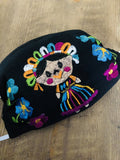 Accsessories Black with Pink Dress Mexican Doll Black Face Mask