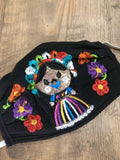 Accsessories Black with White Dress Mexican Doll Black Face Mask
