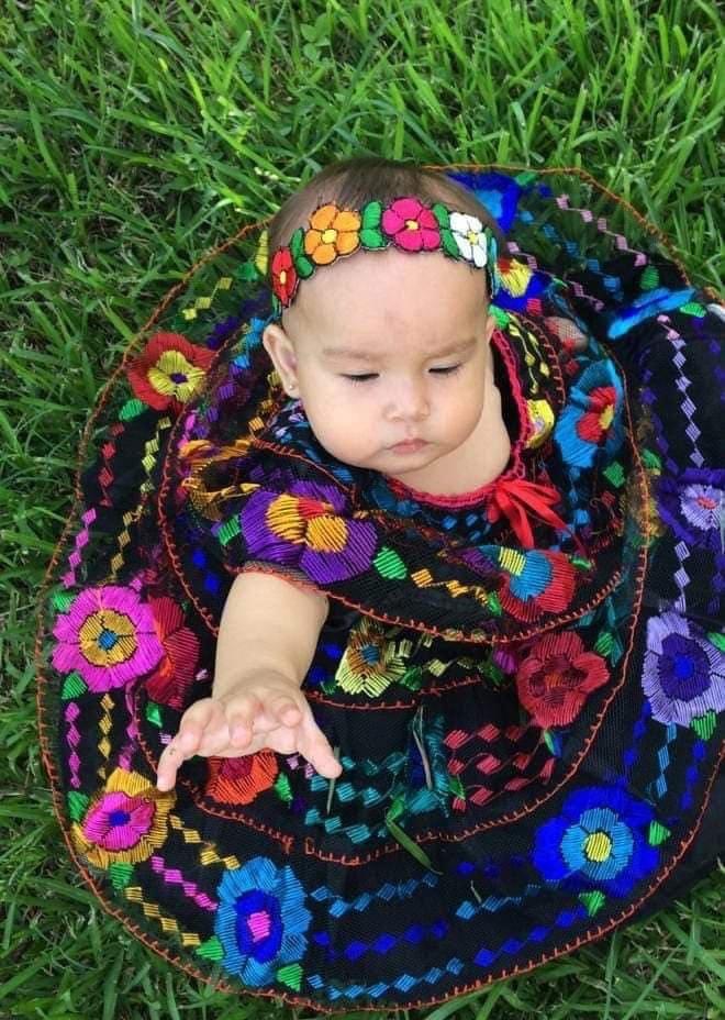 Mexican Chiapaneca Dress for Girls Black Cielito Lindo Mexican Chiapaneca Dress for Girls Black Cielito Lindo