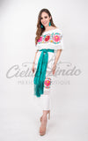 Mexican Luxury Fino Campesino Maxi Dress White - Cielito Lindo