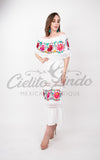 Mexican Luxury Fino Campesino Maxi Dress White - Cielito Lindo