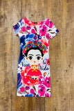 Frida Kahlo Bodycon Mini Dress Viva La Vida - Cielito Lindo
