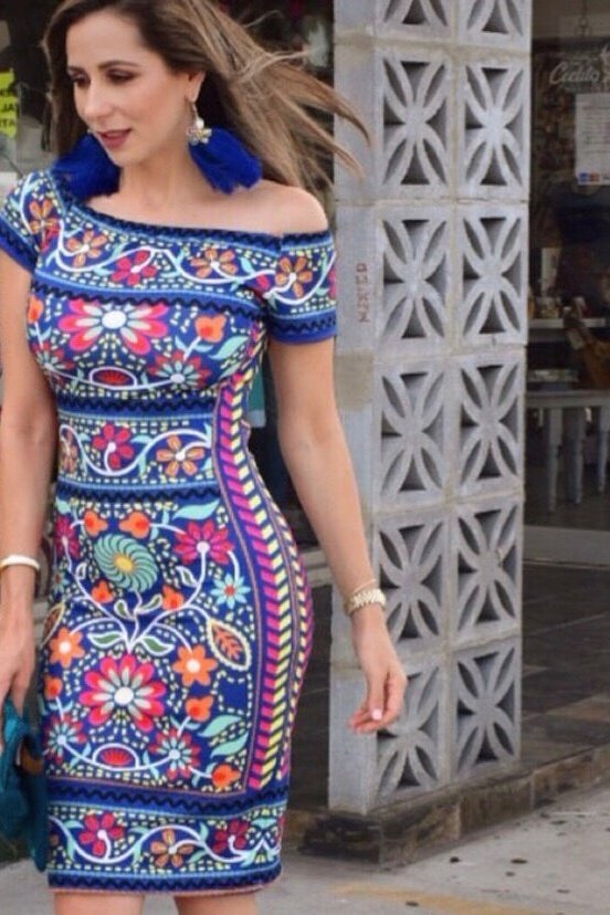 fiesta fashion blue dress Fiesta Printed Blue Dress – Cielito Lindo