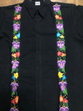 Men’s Guayabera Floral Black - Cielito Lindo
