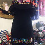 Azalea Mexican Off the Shoulders Dress Black - Cielito Lindo