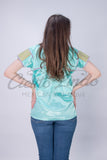 Mexican Blue Sateen Top Chamula - Cielito Lindo