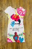 Frida Kahlo Bodycon Mini Dress Quote X-Large - Cielito Lindo