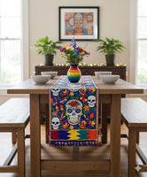 Sugar Skull Embroidered Table Runner
