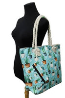 Vibrant Cactus Sketch Tote Bags
