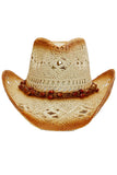 Beaded Crochet Crushable Straw Cowboy Hat