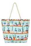 Vibrant Cactus Sketch Tote Bags