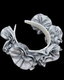 Silver Floral Ribbon Headband