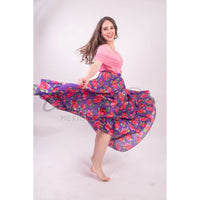 Mexican Folklorico Hot Pink Floral Skirt