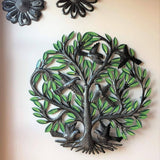 Tree of Life Metal Art Wall Decor 23" Hand Painted
