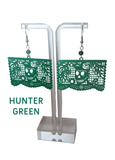 "Florecita" Skull, Papel Picado style earrings - Cielito Lindo