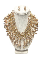 Handmade Ixtle Necklace & Earrings Beige