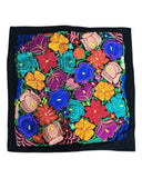 Mexican Black Floral Embroidered Pillow Cover