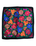 Mexican Black Floral Embroidered Pillow Cover