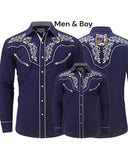 Western Cowboy Navy Blue shirt