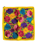 Mexican Yellow Floral Embroidered Pillow Cover