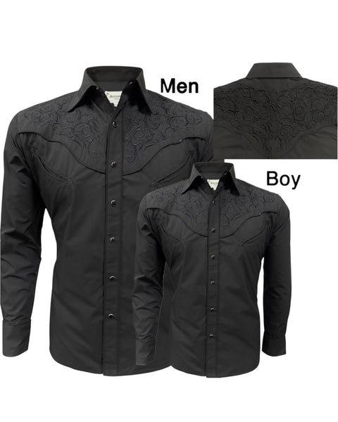 Texas cowboy Black & Black shirt
