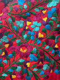 San Antonino Mexican Blouse 3/4 Sleeve Lavender Red
