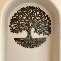 Tree of Life with Bird on Trunk Metal Art Wall Decor 23"